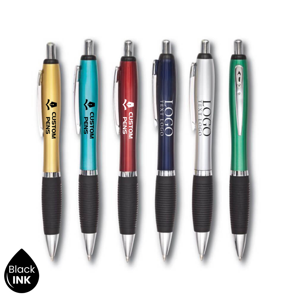 Personalized Plastic Click Action Pen with Hourglass Shape