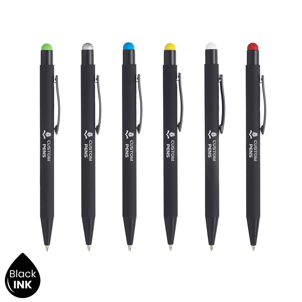Rubberized Color Pop Pens with Stylus Group