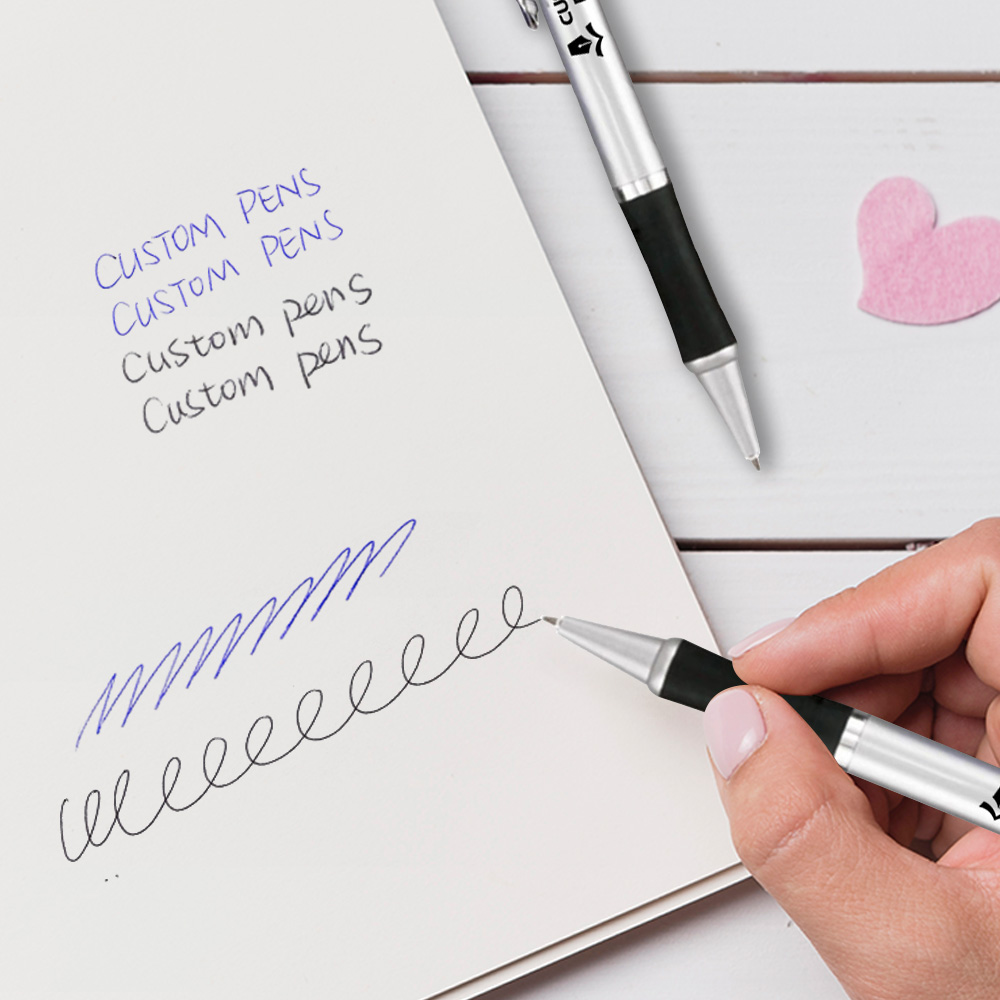 Custom Hedgehog Pen with Chrome Accents writing 