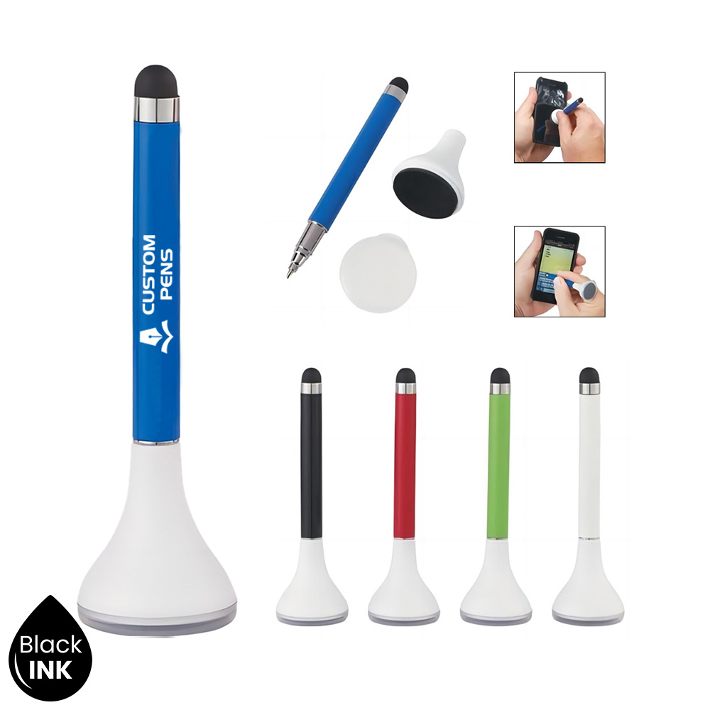 Novelty Stylus Pen Stand With Screen Cleaner Multi Color