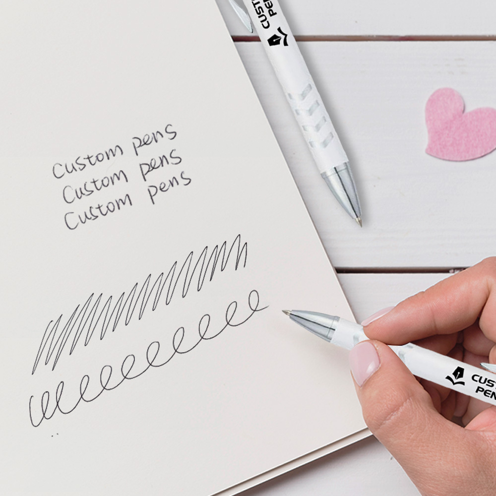 Promotional Chevro Click Pen With Logo writing 
