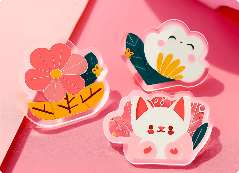 Flower Acrylic Pins Flower Acrylic Pins