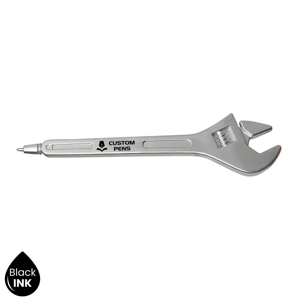 Promo Crescent Wrench Shaped Pen Silver