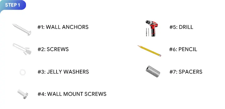 Wall Mounting Kit Installation Step 1