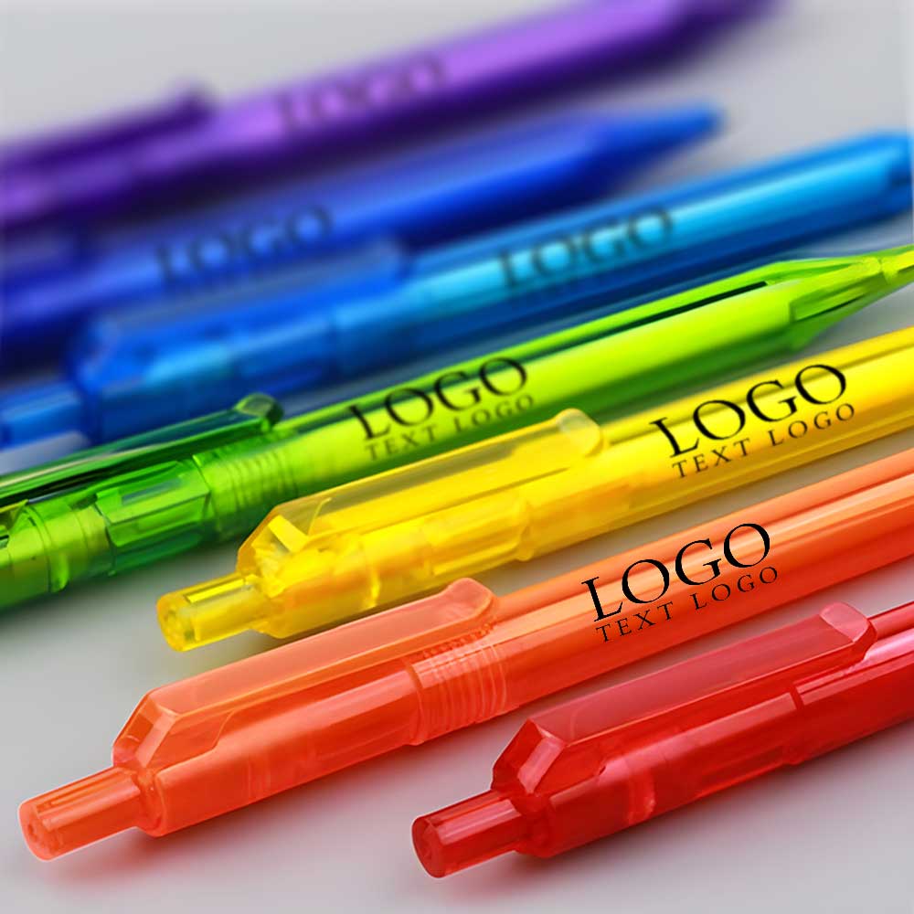 Promotional Translucent Click Action Floral Pen