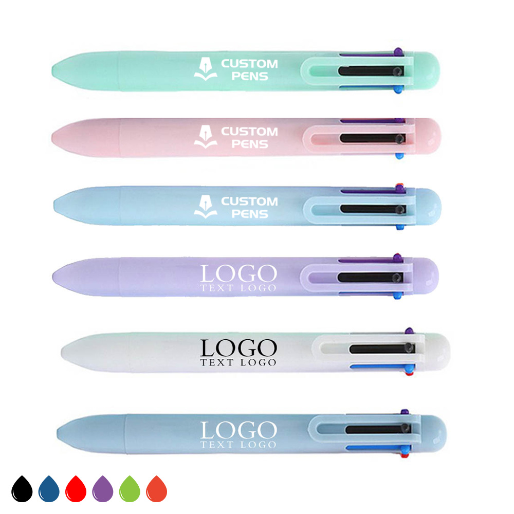 6 In 1 Multi-Color Retractable Macaron Ballpoint Pen Group