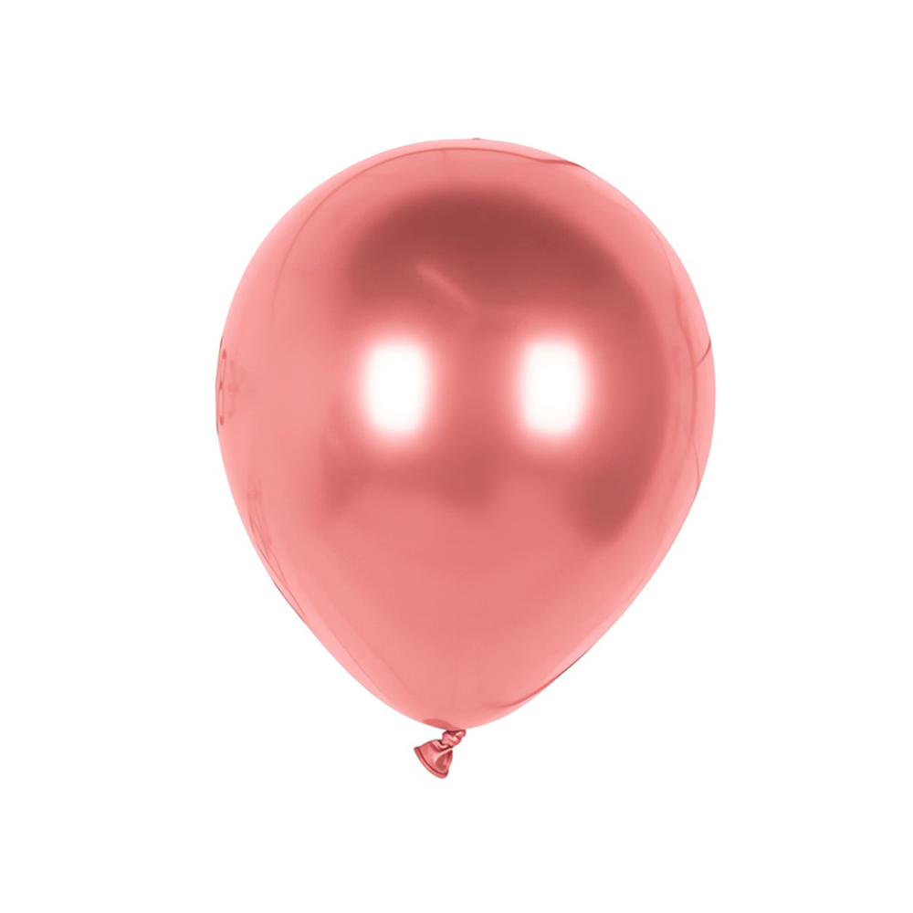 Custom thickness latex metallic balloon pink