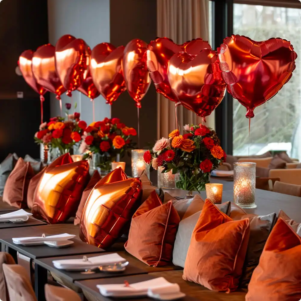 Pretty red foil mylar wedding balloons decorations Pretty red foil mylar wedding balloons decorations