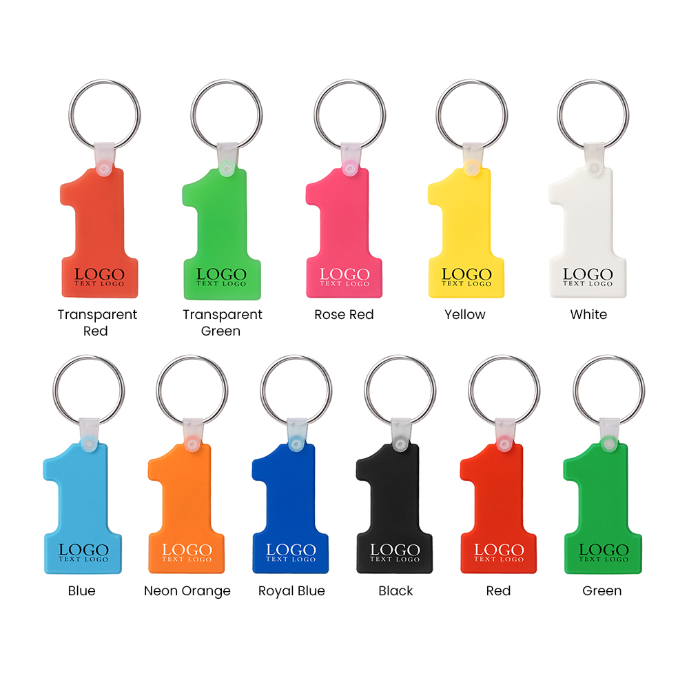 Number One-Shaped Soft Silicone Keychain2
