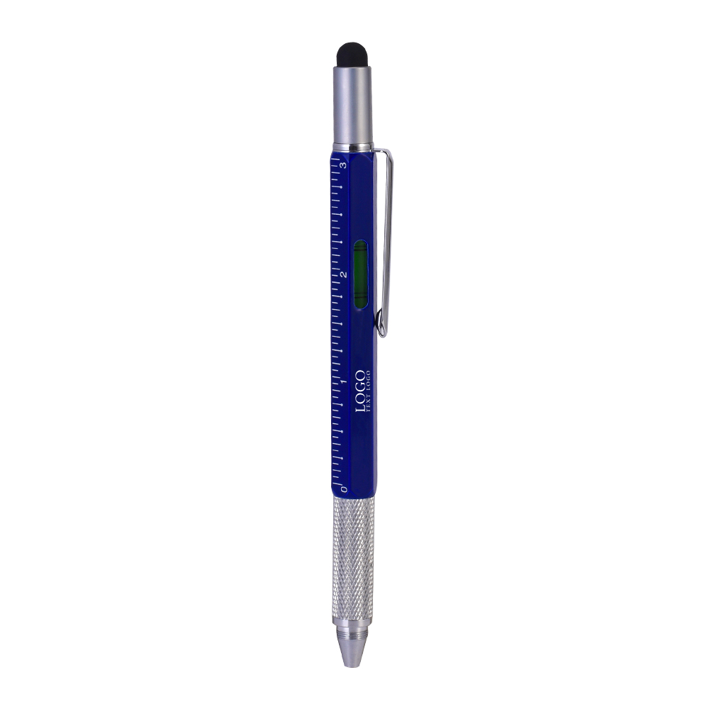 Promotional 6 In 1 Multitool Tech Tool Screwdriver Pen-blue