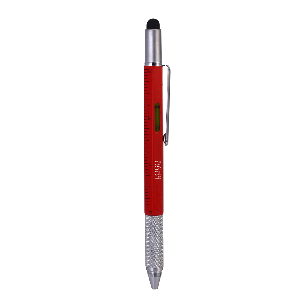 Promotional 6 In 1 Multitool Tech Tool Screwdriver Pen - red