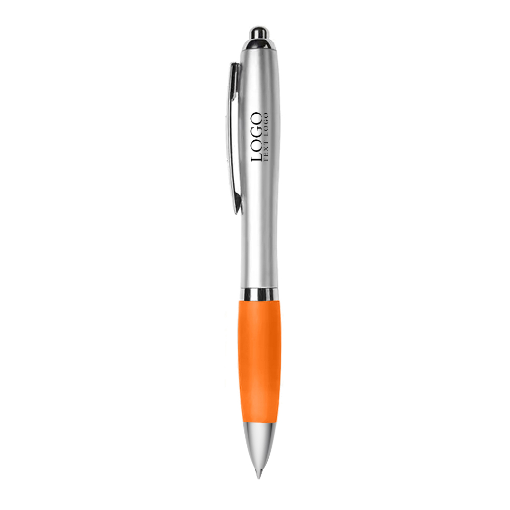 Silver Retractable Basset II Pen orange