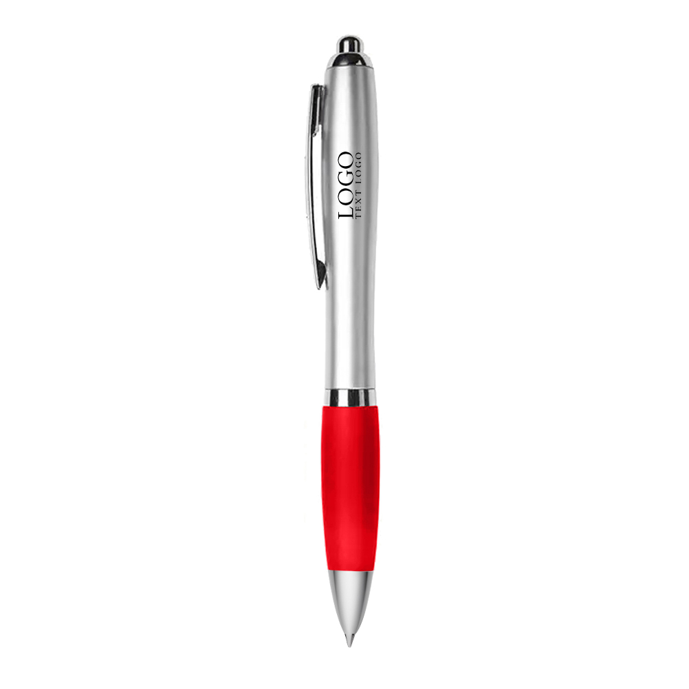 Silver Retractable Basset II Pen red