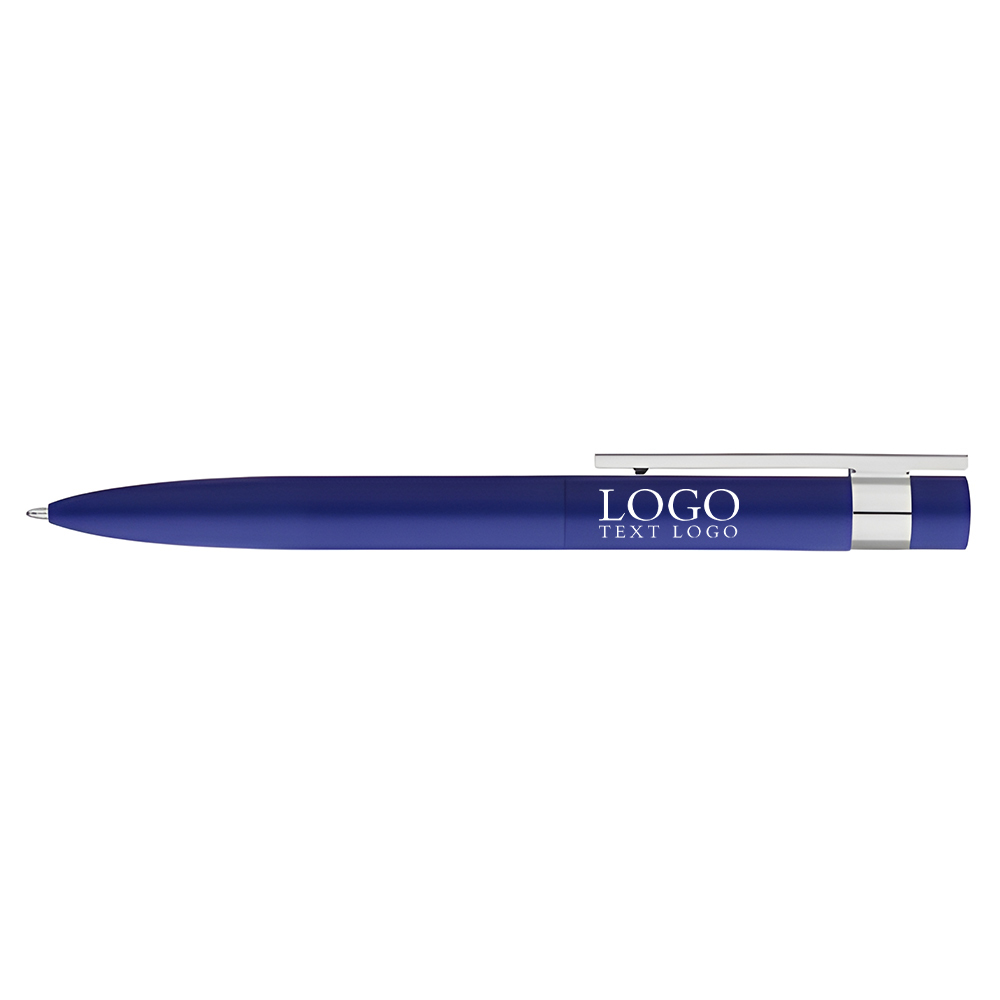 Customizable rotating ballpoint blue pen with logo