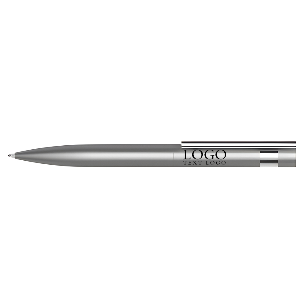 Customizable rotating ballpoint silver pen with logo