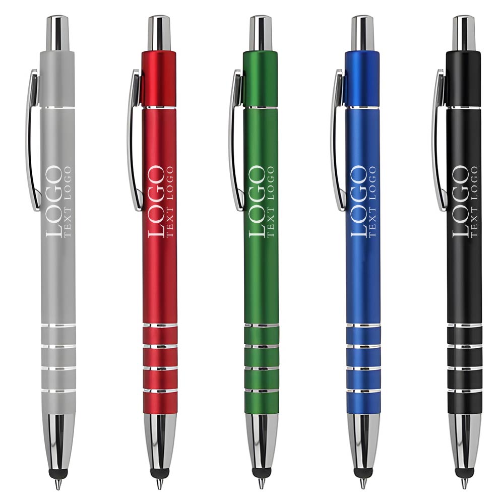 Custom Metal Line Gel and Stylus Pens with logo