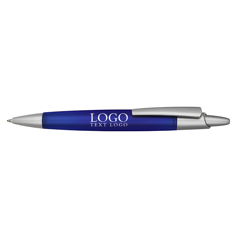 Custom Promotional Colorful Plastic Ballpoint Pen Blue with logo