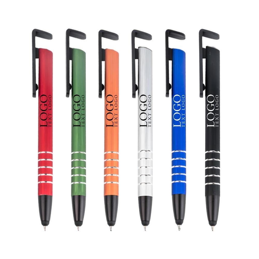 Custom Promotional Metal phone holder multi-use pens