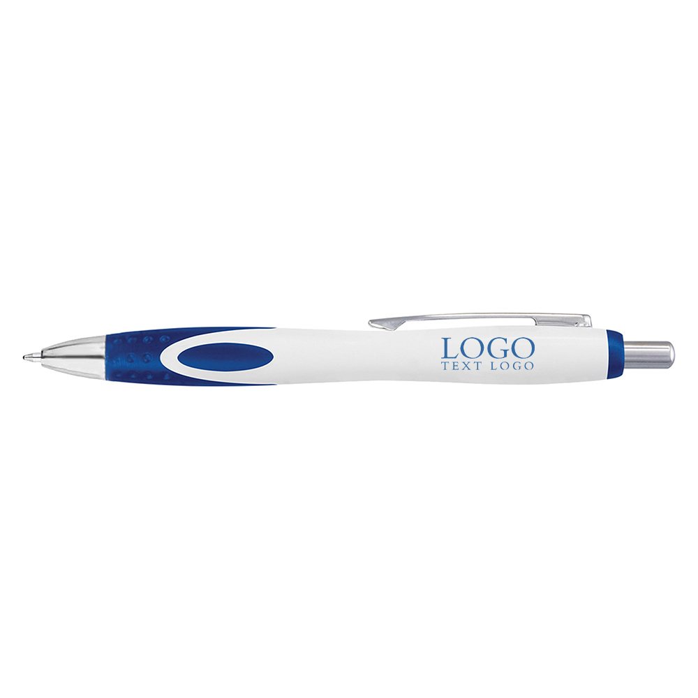 Custom White-barrel Plastic Ballpoint Pen with logo (2)