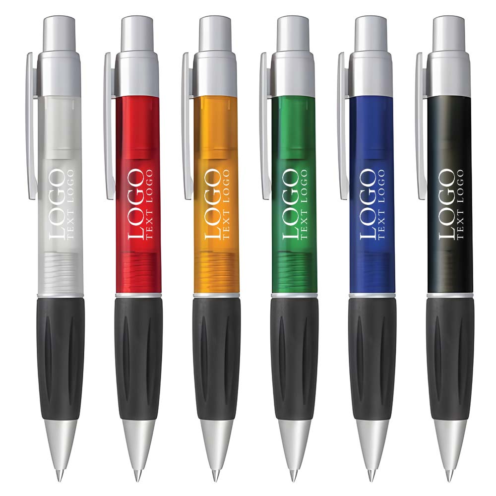 Customized Vibrant Colored Plastic Translucent Ballpoint Pen with logo