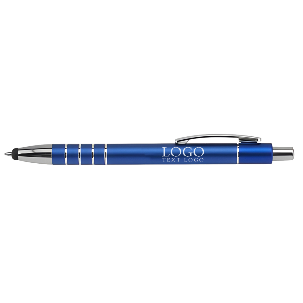Metal Line Gel and Stylus Pen Blue with logo