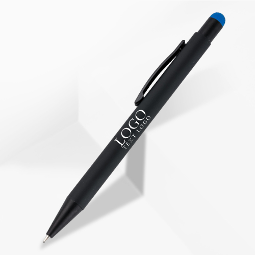 Modern Metal Black Barrel Colored Stylus Pen with Logo