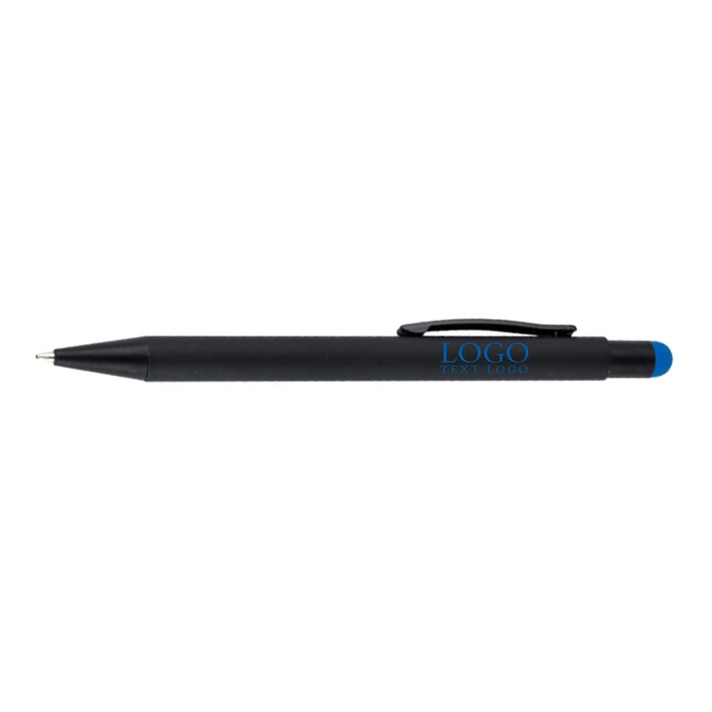 Modern Metal Black Barrel Multi-Use Ballpoint Pen Black color with logo