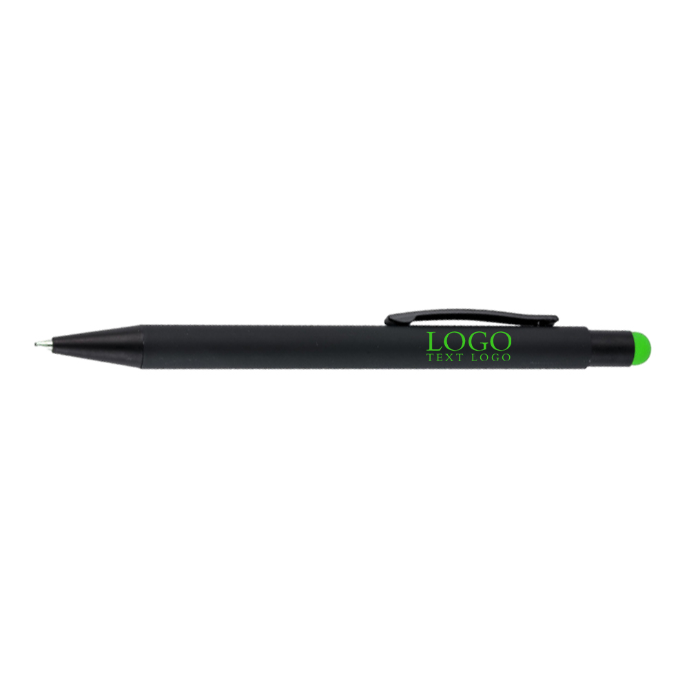 Modern Metal Black Handle Multi-Use Ballpoint Pen Green with logo