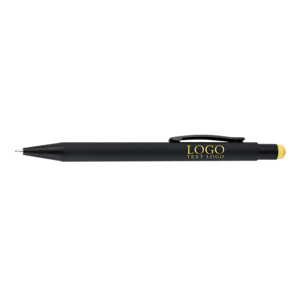 Modern Metal Black Handle Multi-Use Ballpoint Pen Yellow with logo