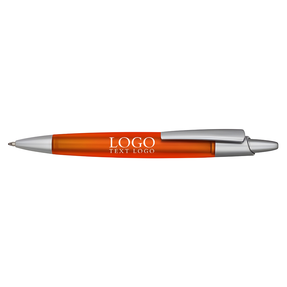 Promotional Colorful Plastic Ballpoint Pen Orange with logo