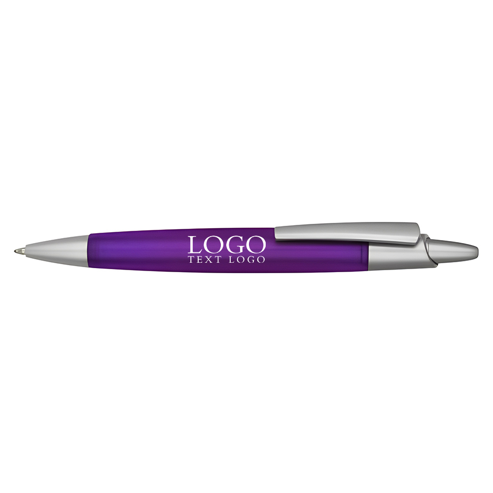 Promotional Colorful Plastic Ballpoint Pen Purple with logo