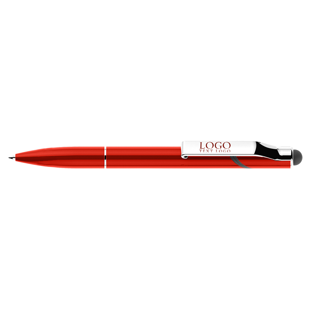 Sleek Screen Touch Cellphone Holder Metal Pen Red with logo