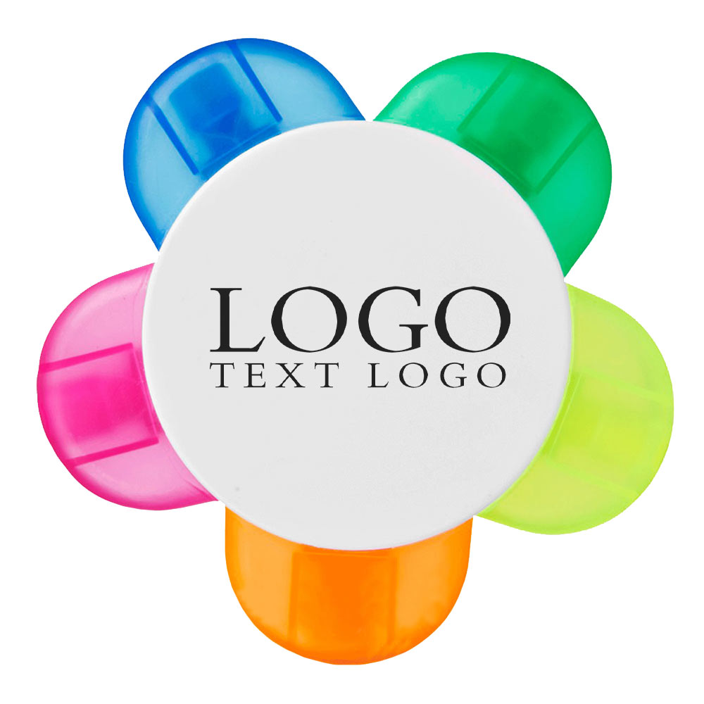 Flower Shape 5 Colors Highlighter Bevel Marker with logo