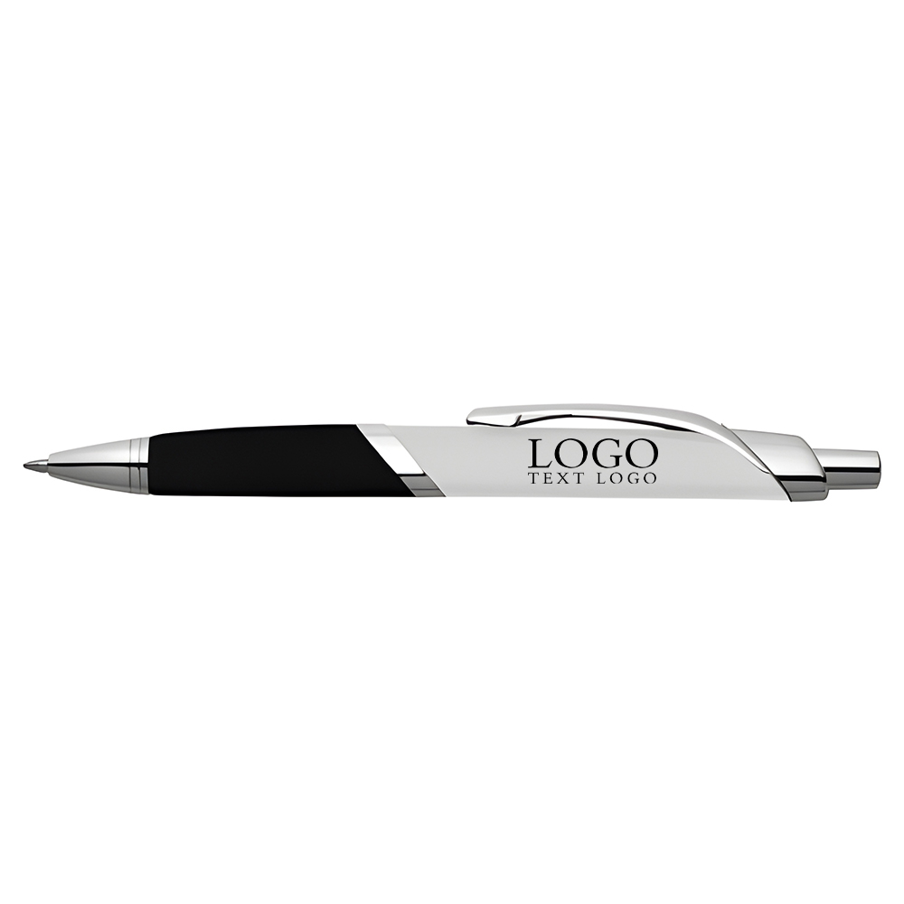Push-type metal signature pen, replaceable gel white pen with logo