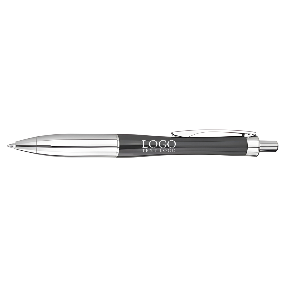 Six-color convex and concave metal signature gray pen with logo