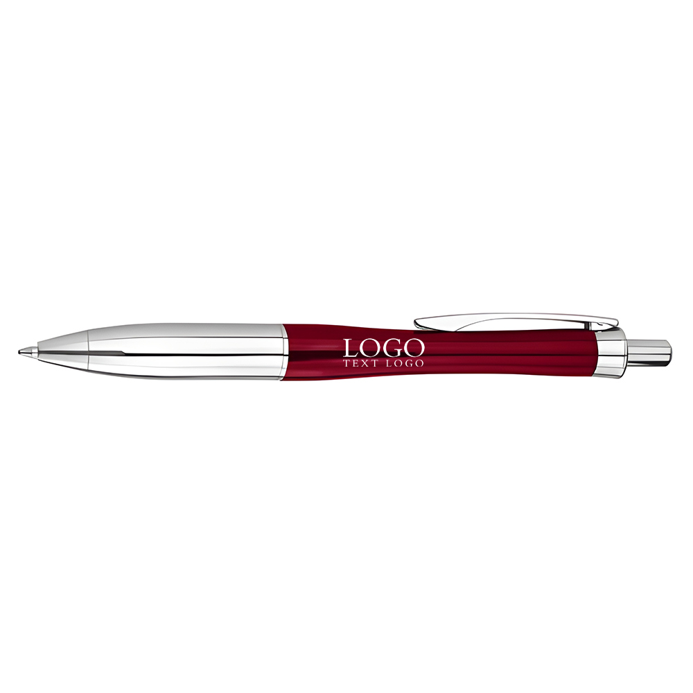 Six-color convex and concave metal signature red pen with logo