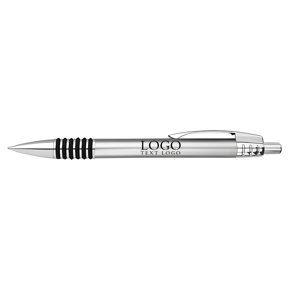 Twist Series Push Metal Ballpoint silver Pen with logo
