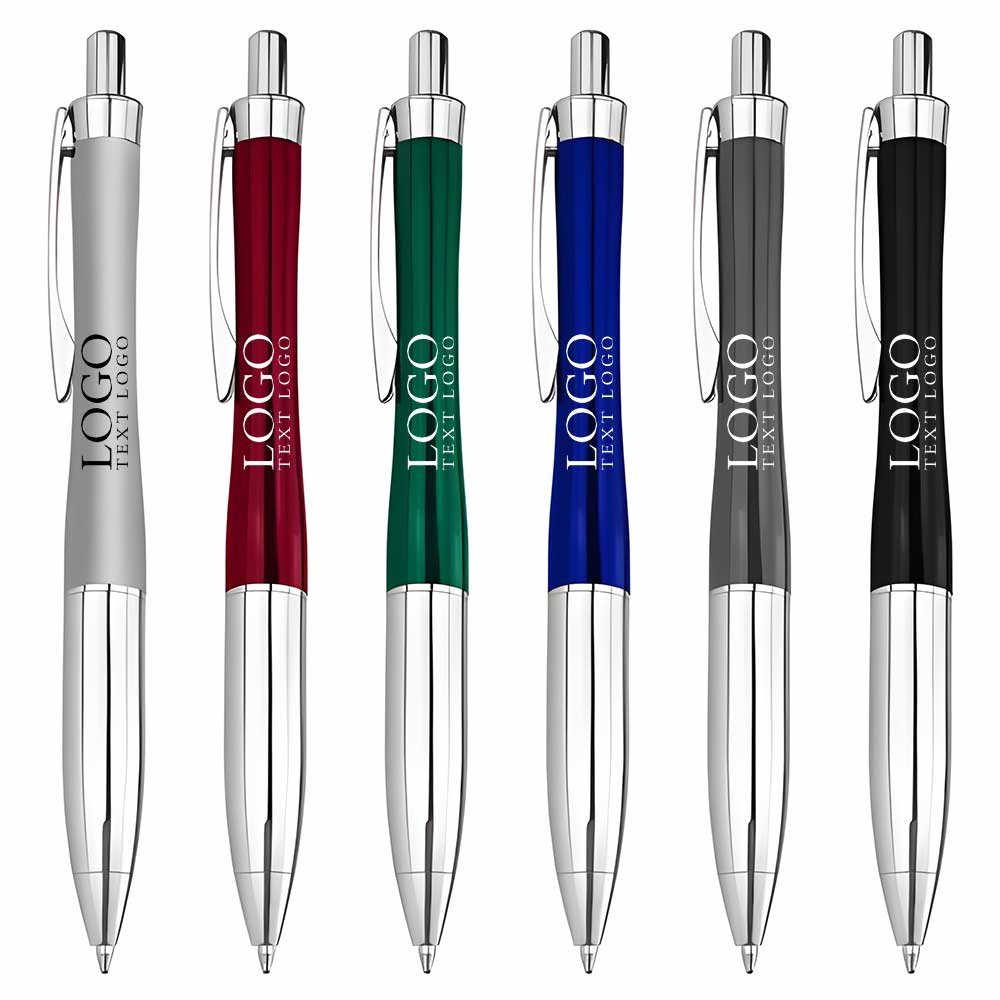 Six-color convex and concave metal signature pen