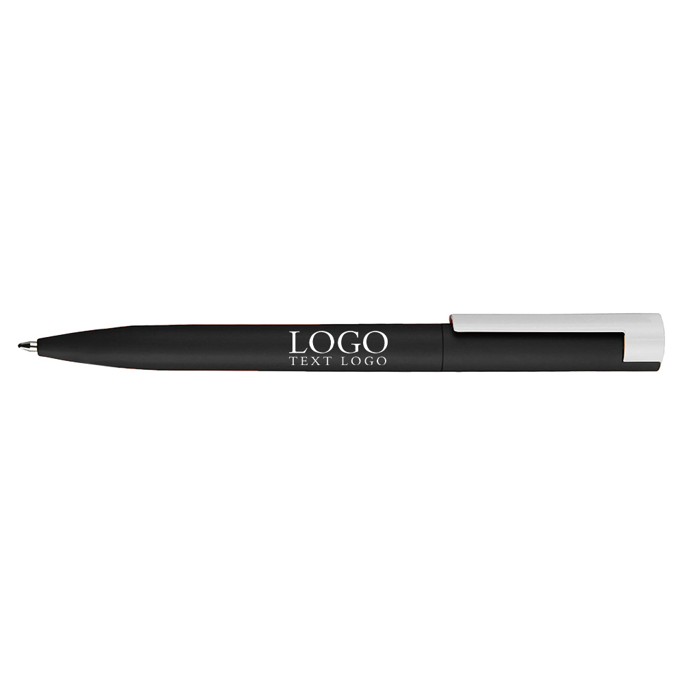 Twist-type colorful thick-barrel plastic ballpoint black pen with logo