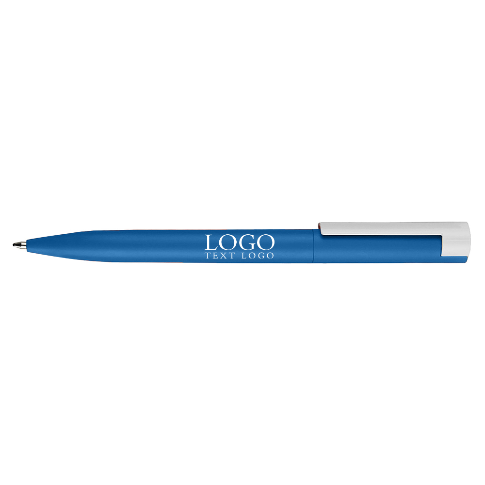 Twist-type colorful thick-barrel plastic ballpoint blue pen with logo