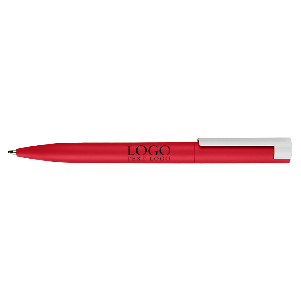 Twist-type colorful thick-barrel plastic ballpoint red pen with logo