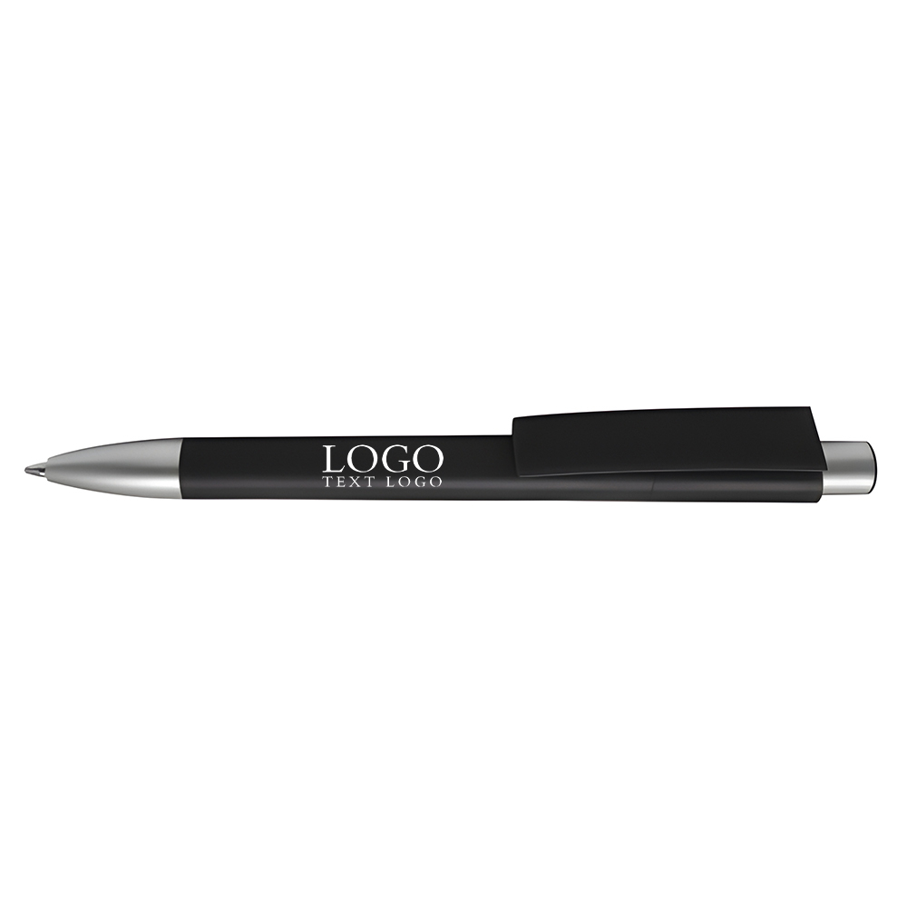 Multicolor plastic ballpoint pen black with logo