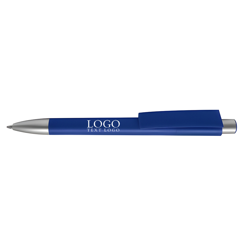 Multicolor plastic ballpoint pen blue with logo