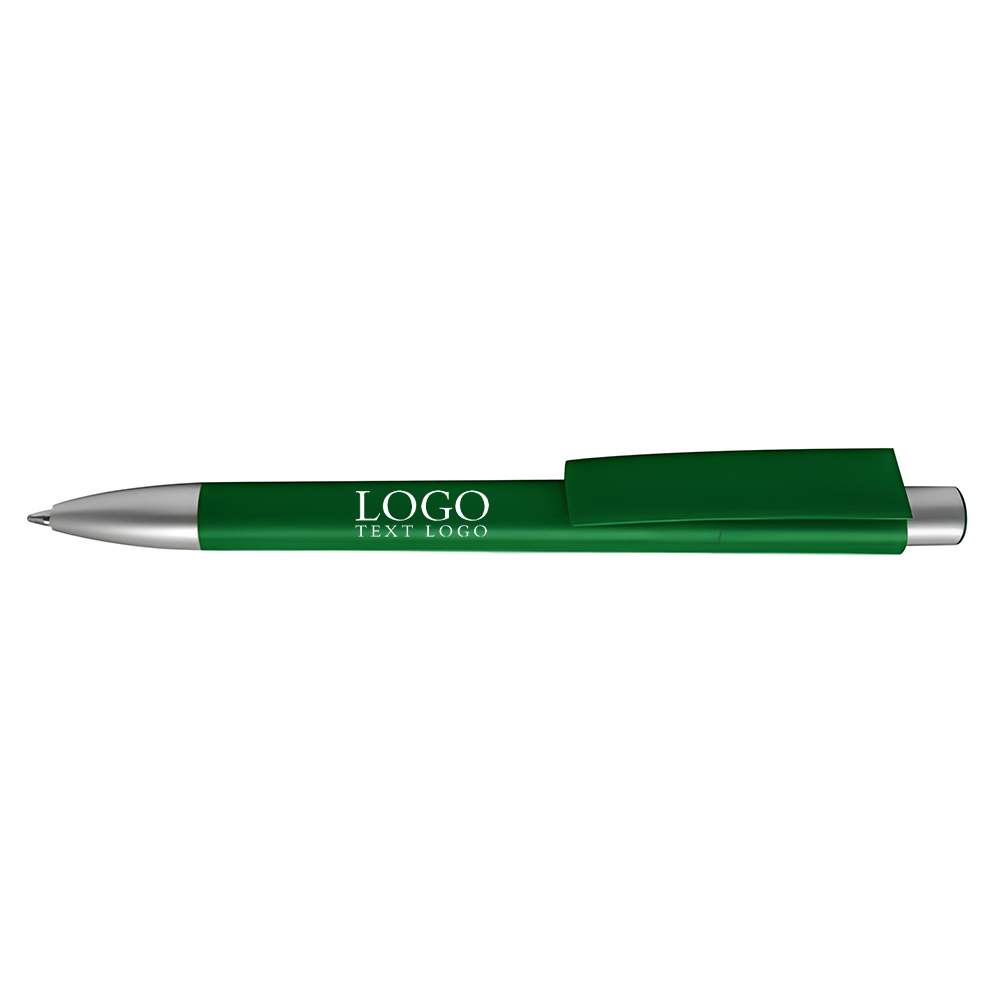 Multicolor plastic ballpoint pen green with logo