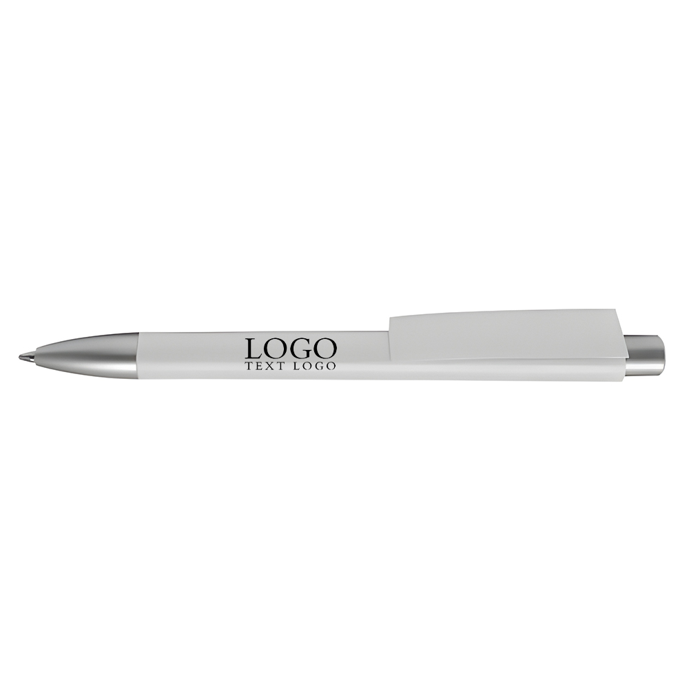 Multicolor plastic ballpoint pen white with logo