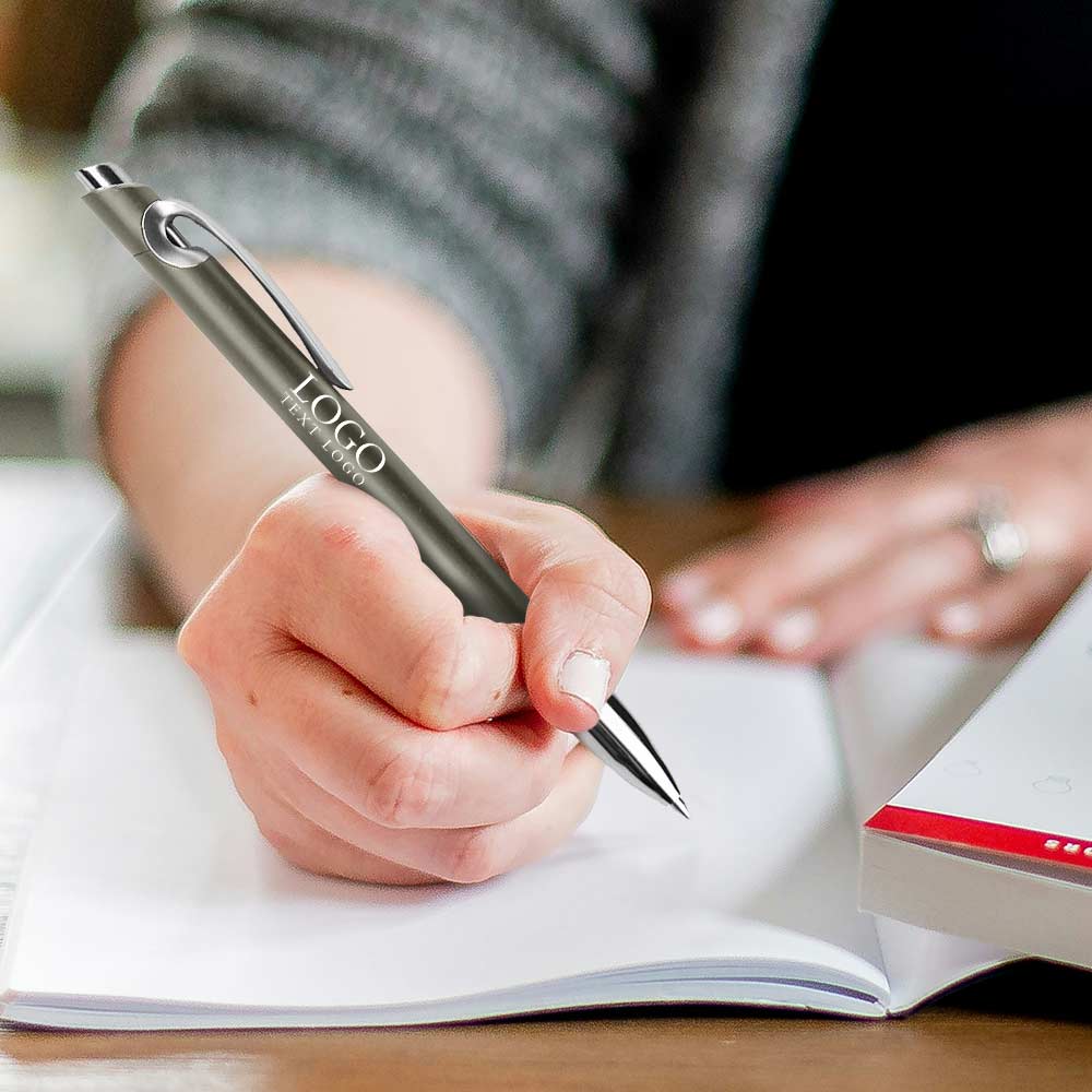 Personalized Push-action metal spray-painted colored plastic ballpoint pen