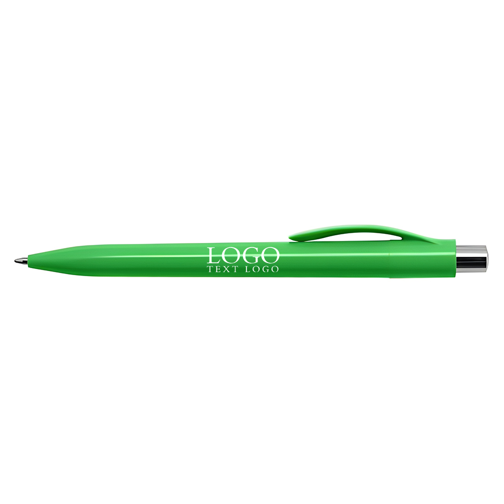 Push-type 11-color rainbow pen classic plastic ballpoint pen green with logo