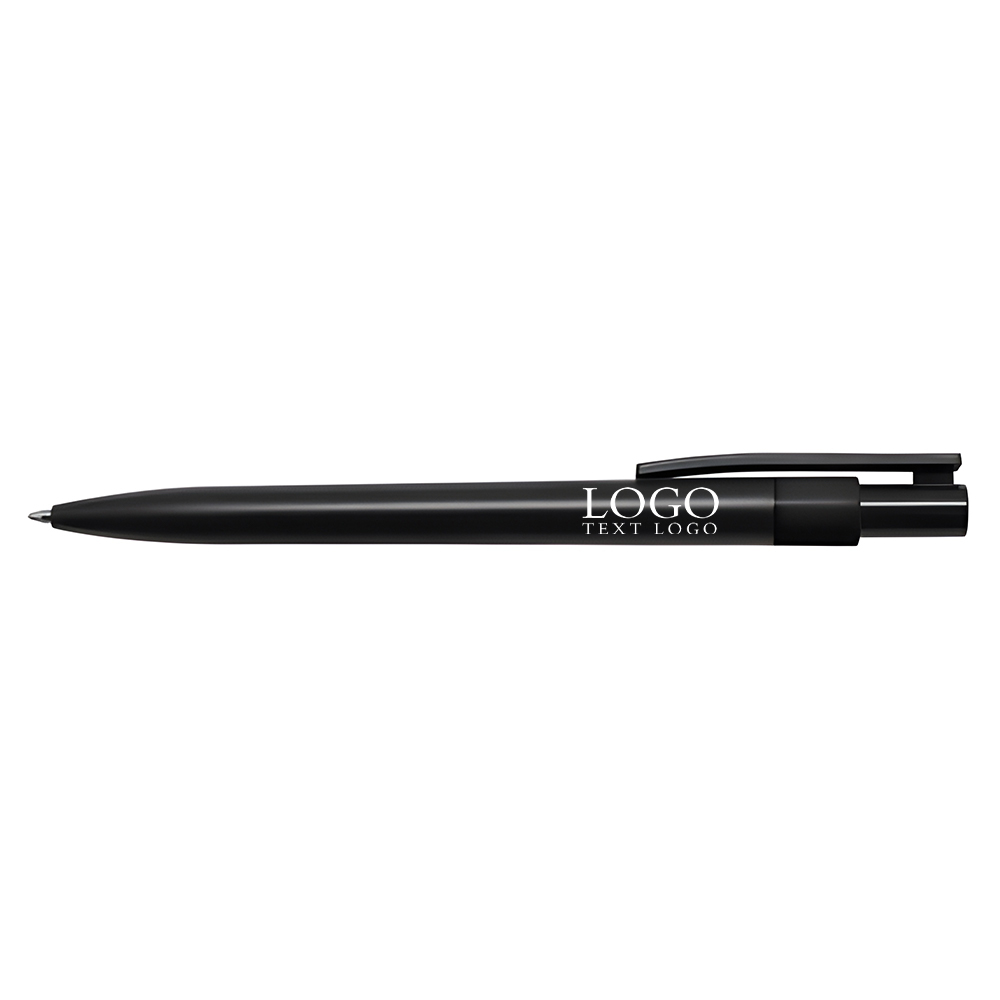 Push-type 8-color rainbow pen black rod plastic ballpoint pen black with logo