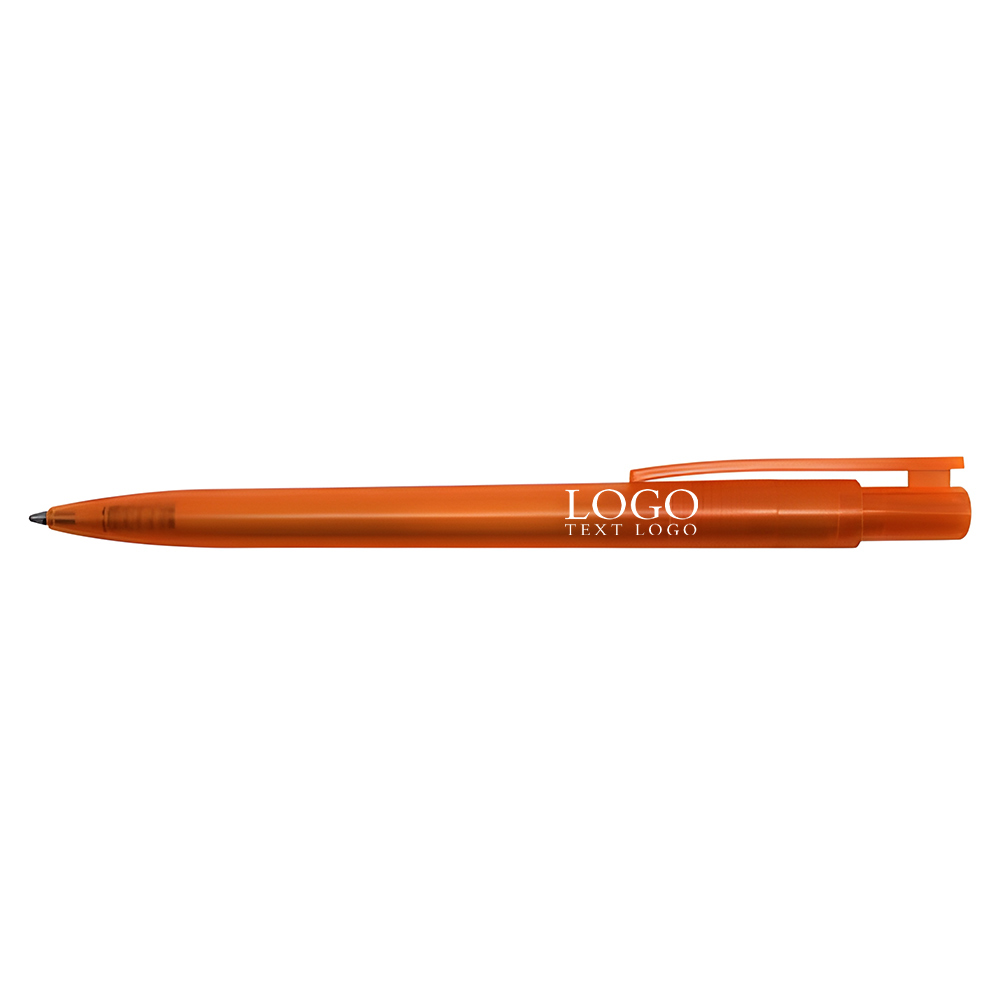 Push-type 9-color rainbow pen color rod plastic ballpoint pen orange with logo