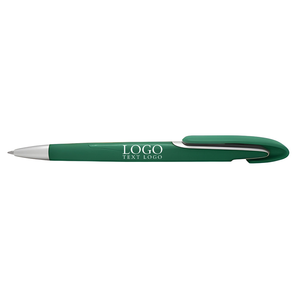Push-type multi-color ballpoint pen green with logo